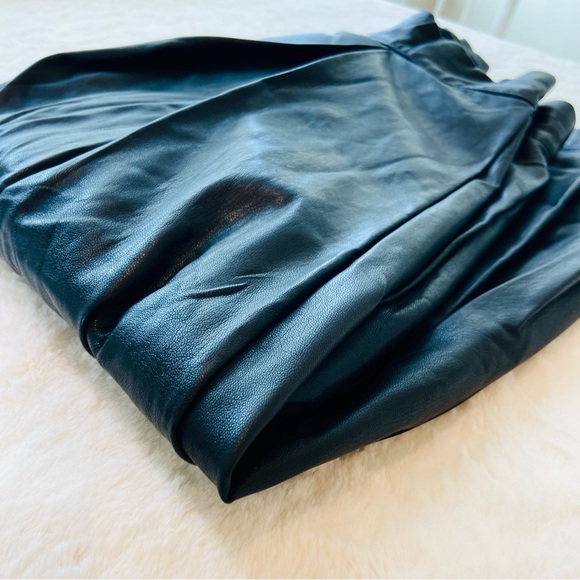 Target | S | Black | High Waist Faux Leather Pleated Mid-Length Skirt - Picture 3 of 4